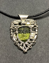 Load image into Gallery viewer, Moldavite and Green Tourmaline Pendant
