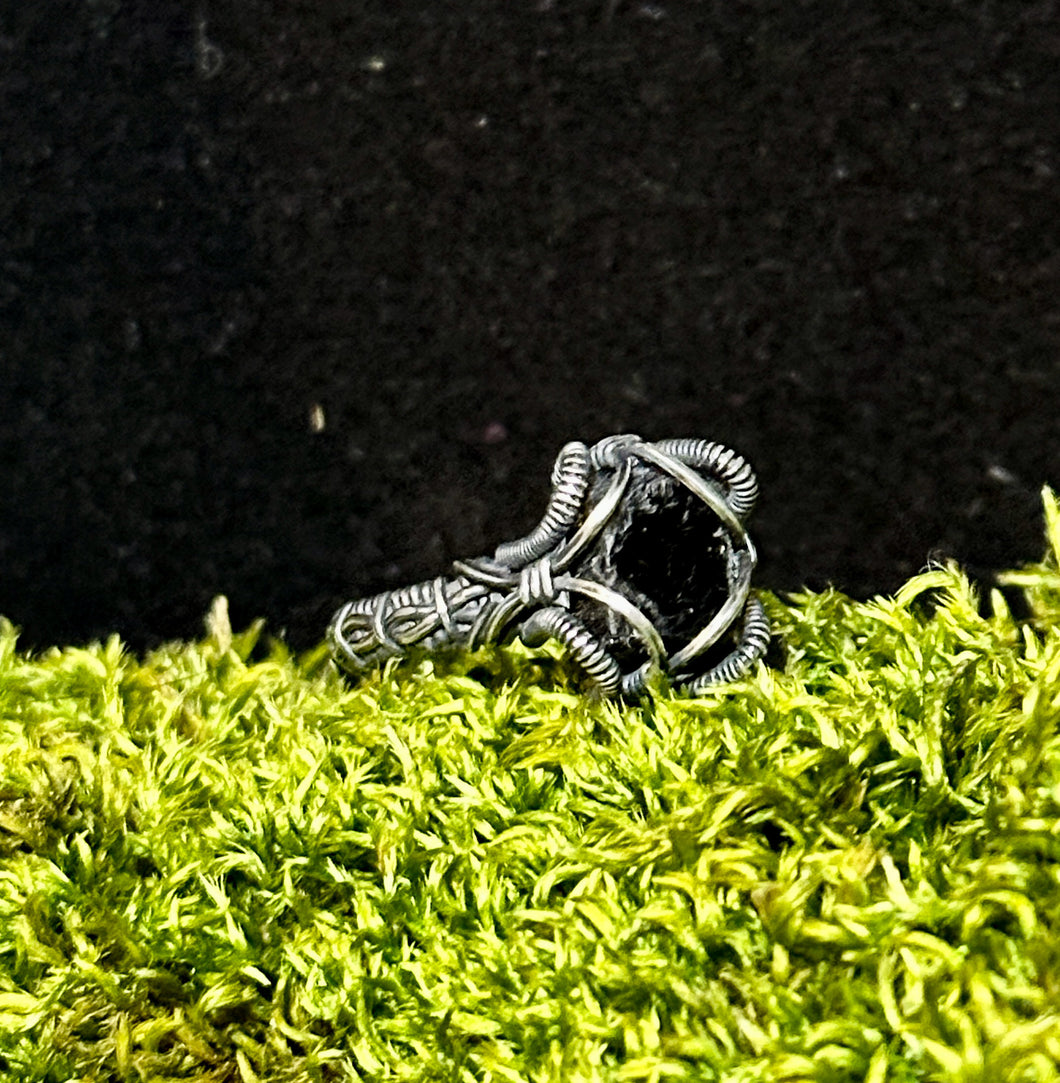 Black Tourmaline Wire Wrapped Ring