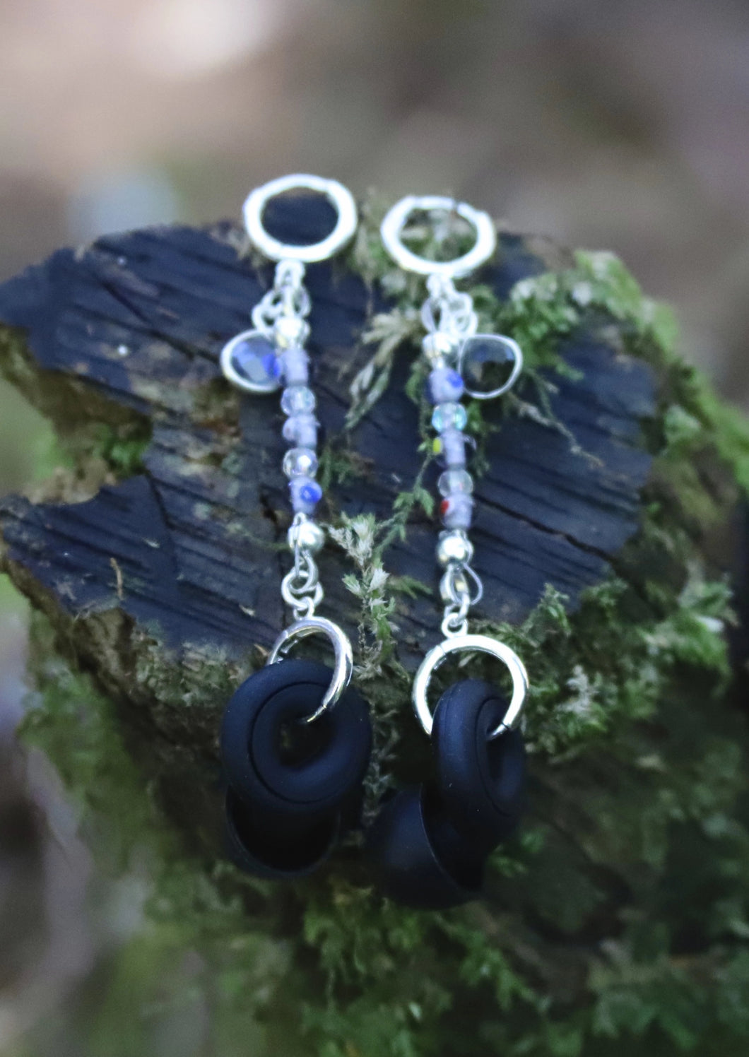 Labradorite Tears Earplug Earrings