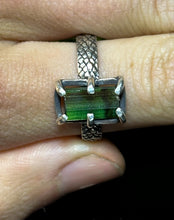 Load image into Gallery viewer, Green Tourmaline Serpentine Ring
