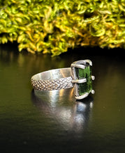 Load image into Gallery viewer, Green Tourmaline Serpentine Ring
