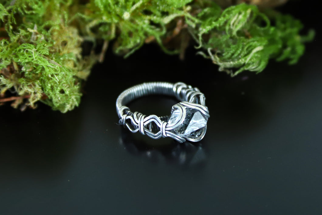 Herkimer Diamond Wire Wrapped Ring