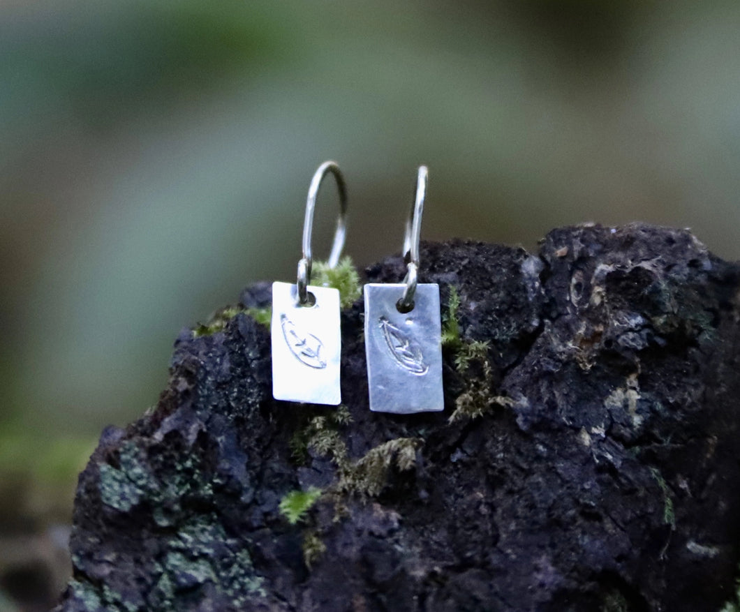 Leaf Stamped Earrings