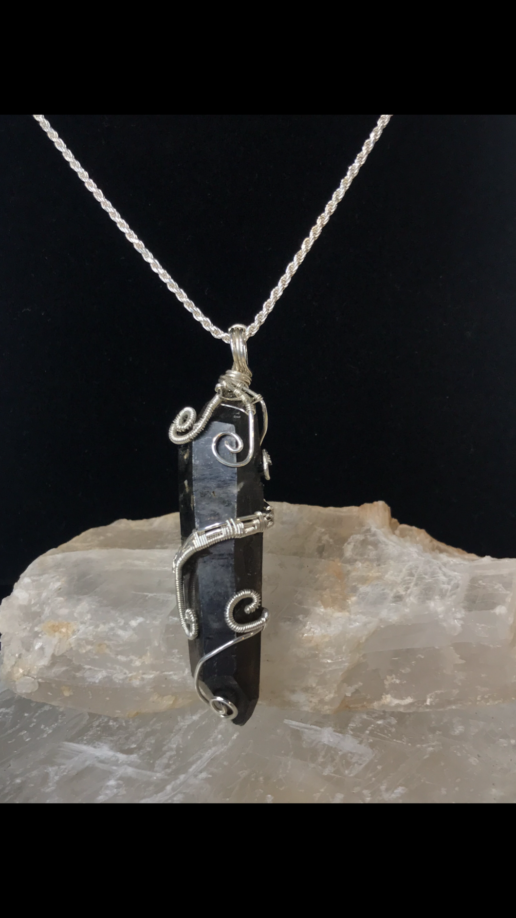 Smoky Quartz Wrapped Pendant