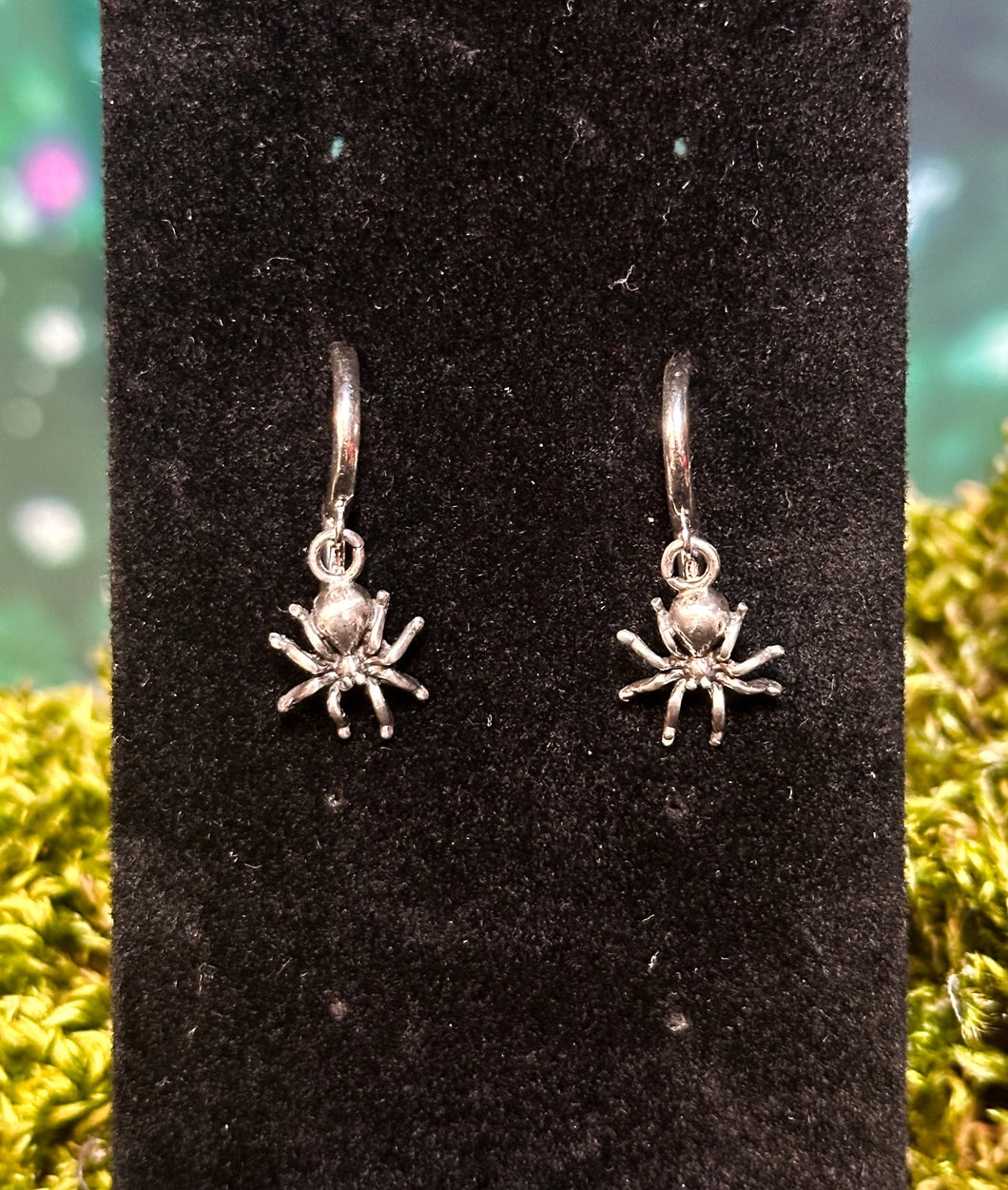 Silver Spider Earrings