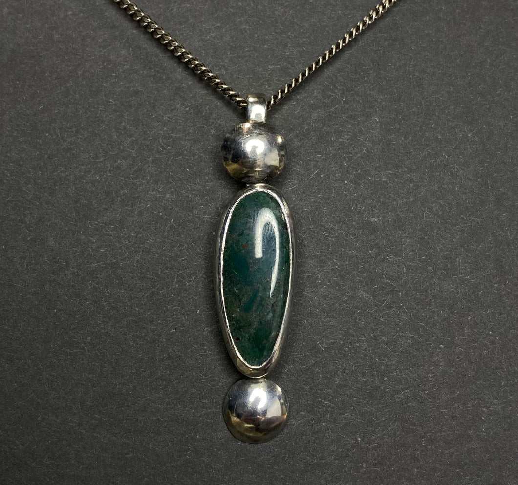 Silver Bloodstone Necklace