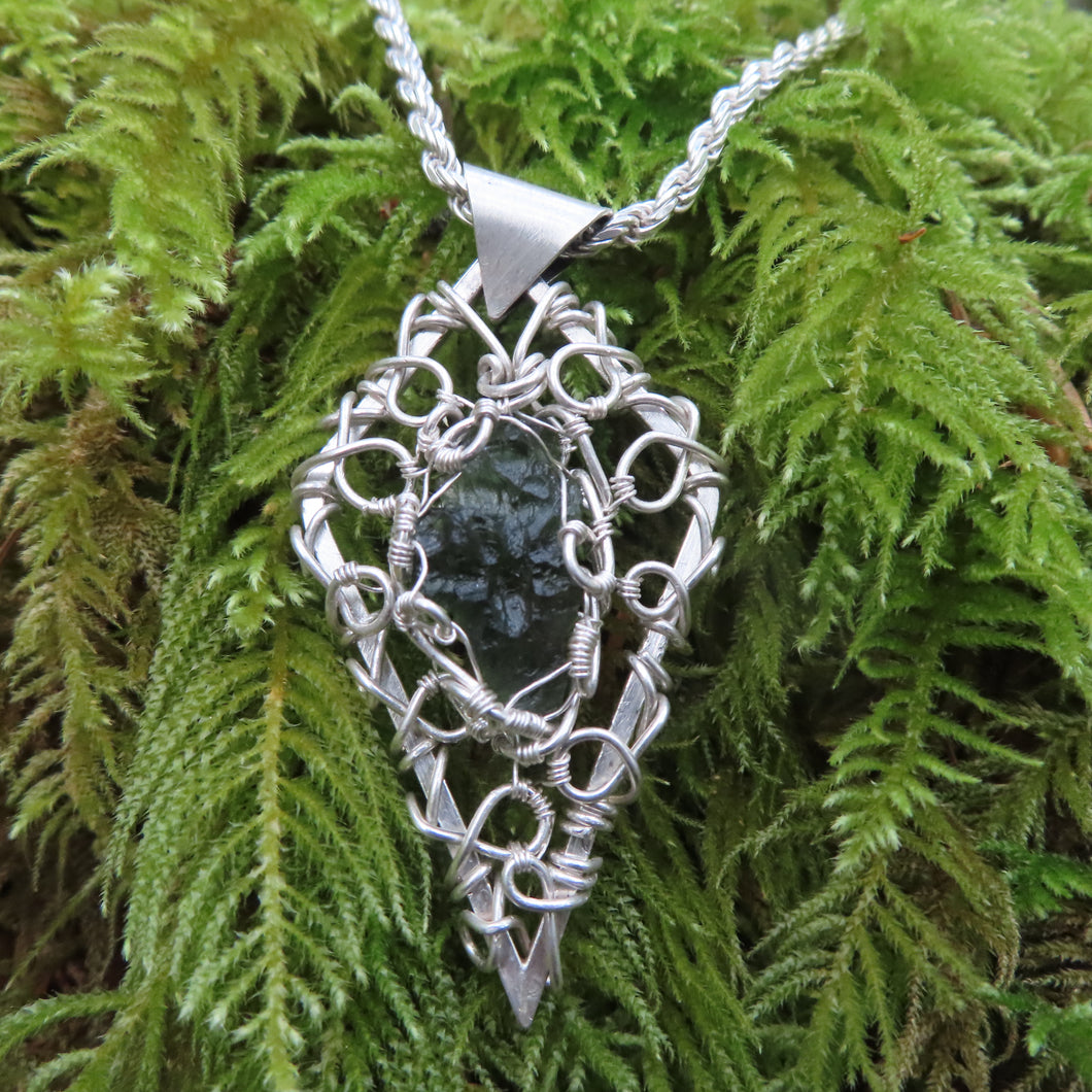 Mossy Moldavite Necklace