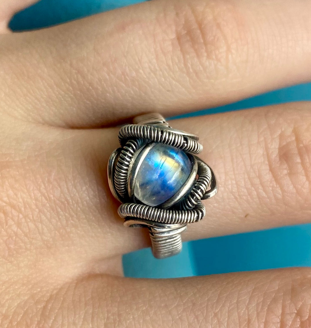 Moonstone Angel Ring