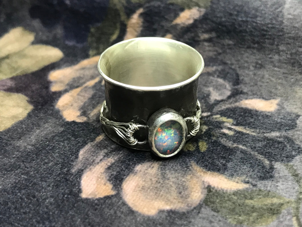 Opal Black Spinning Ring