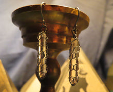 Load image into Gallery viewer, Blackened Silver Needle Quartz Earrings
