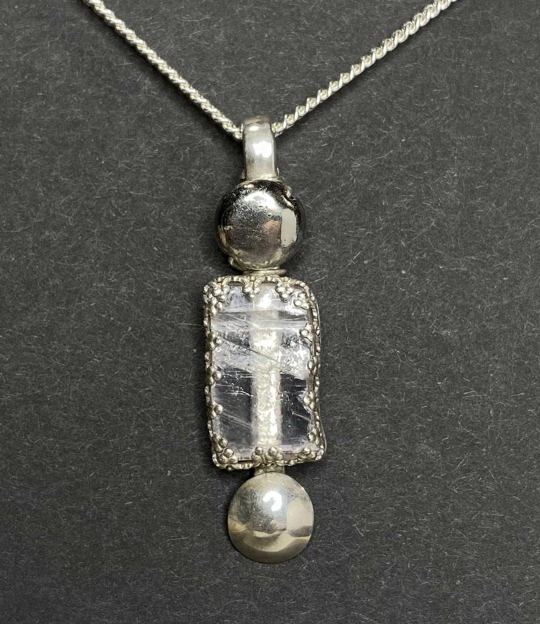 Silver Selenite Necklace